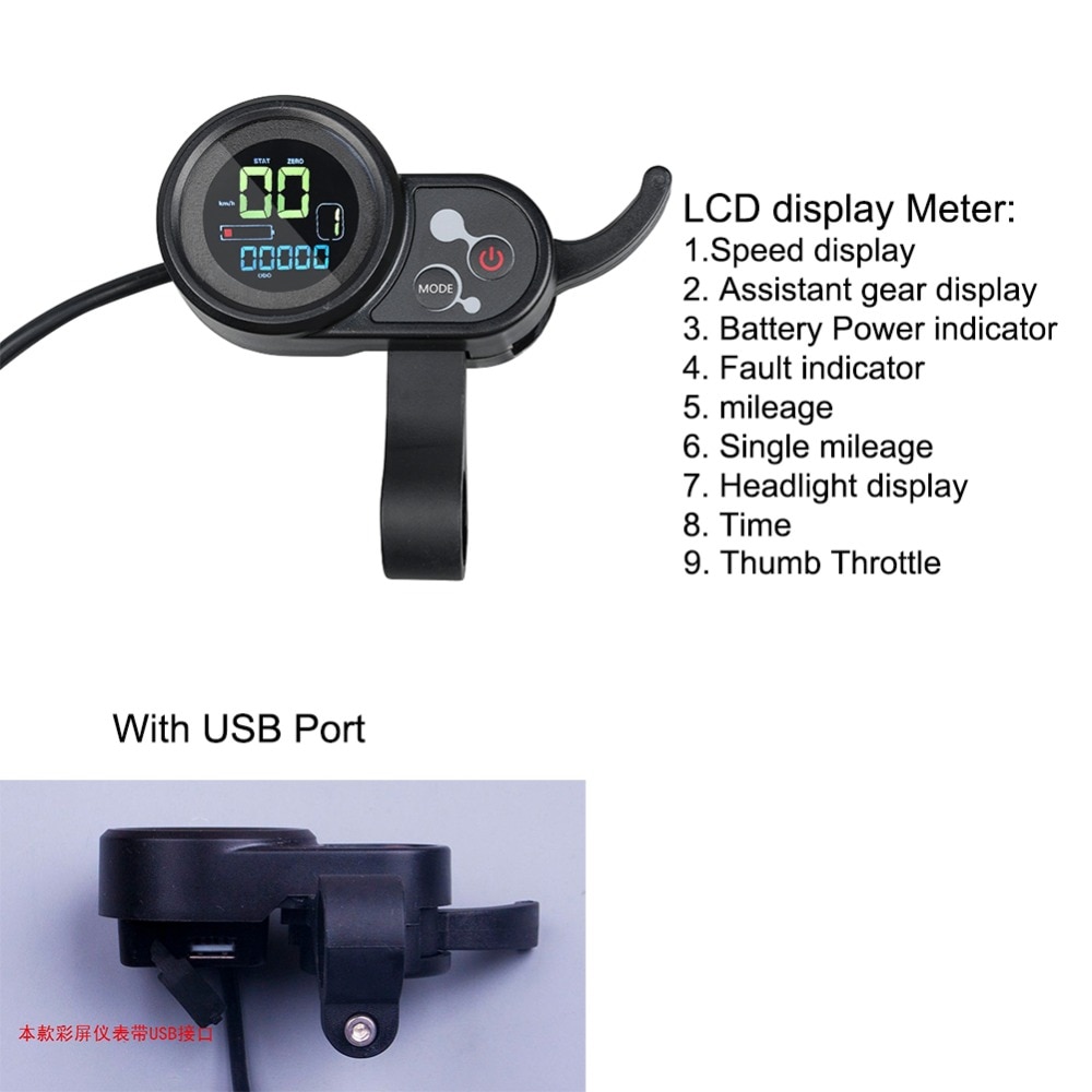 Controlador eléctrico de bicicleta de 36 V-48 V de 500 W, controlador de pantalla LCD de acelerador de dedo, controlador BLDC para Scooter eléctrico E kit de piezas de accesorios de bicicleta