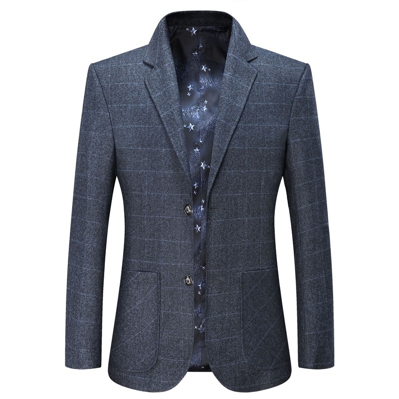 Herr kavaj höst vinter herr jacka rutig kostym kappa män medelålders vår business casual kostym jacka ytterkläder herr toppar