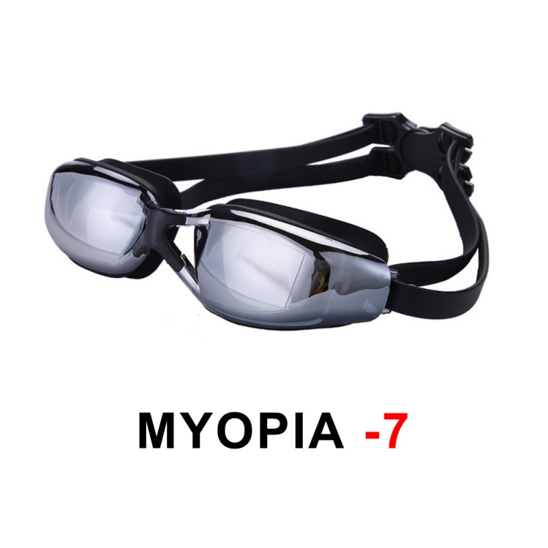 Swimming Glasses Myopia Women Men Anti Fog Silicone Waterproof Swim Pool Eyewear Optical Diving Goggles: -7