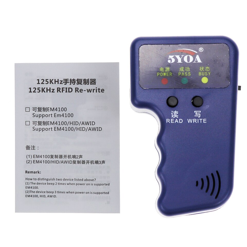 125KHz RFID Programmer Duplicator Copier Writer Reader Writer ID Card Cloner &amp; key