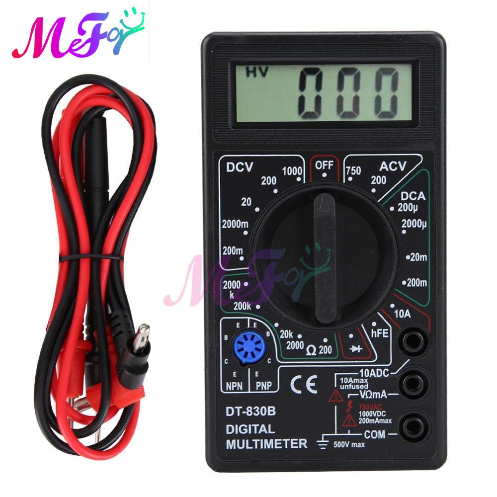 DT830B Lcd-scherm Mini Digitale Multimeter Voltmeter Amperemeter Volt Amp Ohm Meter DC10V ~ 1000V 10A Ac 750V tester Test Thuis Tool: Default Title
