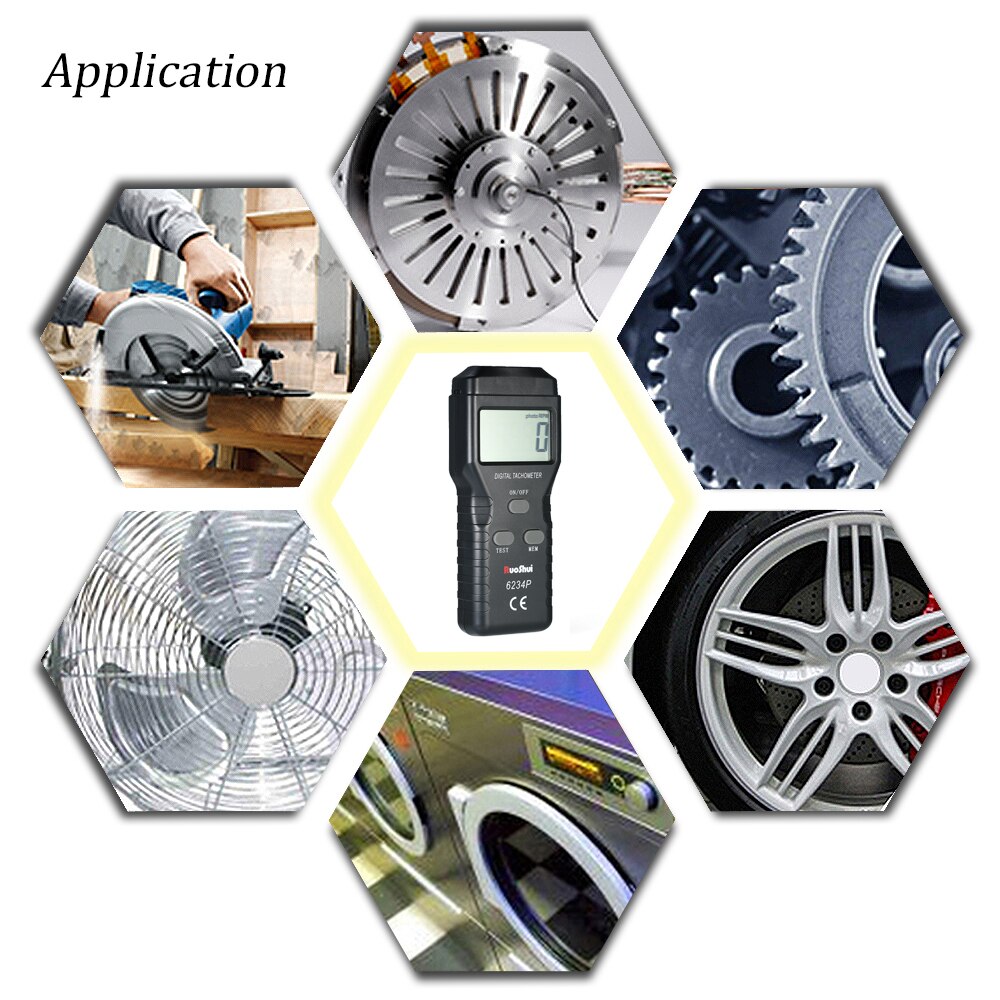 Handheld Digital Photo Tachometer Non-Contact Tach Range 2.5~99999RPM LCD Display Motor Speed Meter