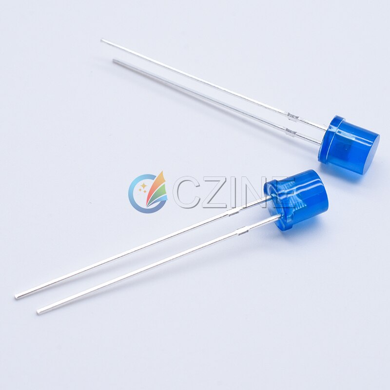 100pcs/bag Czinelight 5mm Flat Top Led Diode Green Blue Emitting Dip