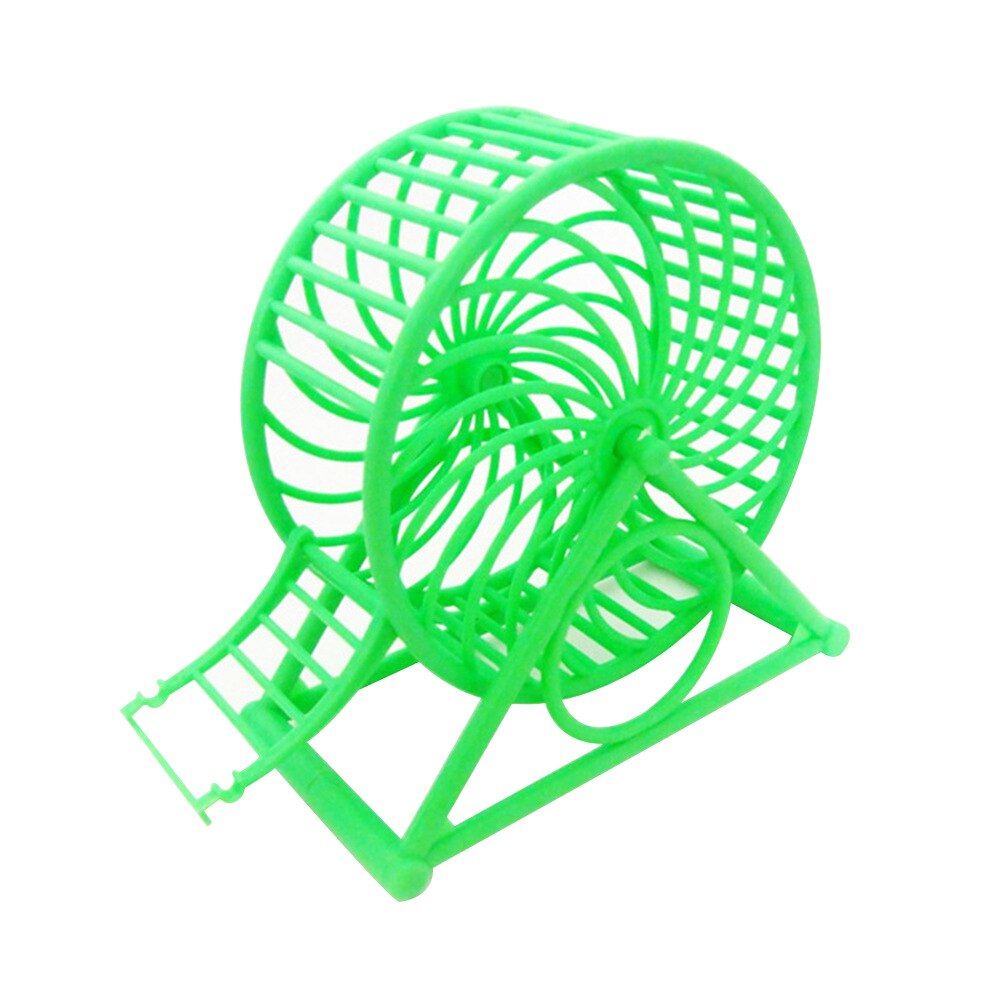Hamster Running Wheel Sports Toy Windmill Running Wheel Exercise Wheels Plastic Scroll Silent Hamster Mouse Rat Gerbil Pet Toy: Green
