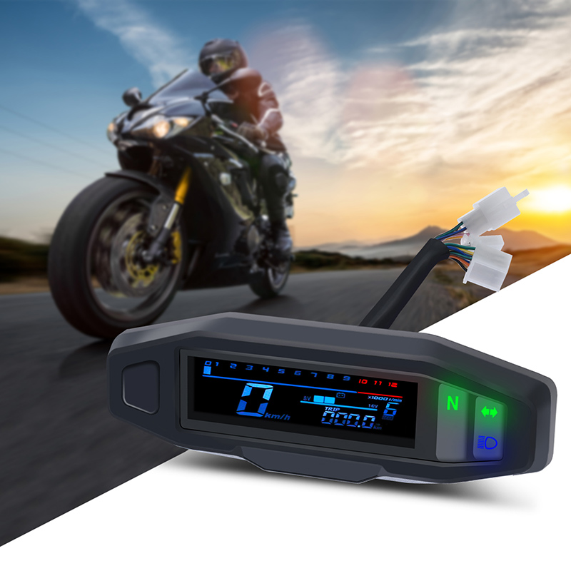 Universal Motorcycle LCD Speedometer Digital Odemeter Electric Injection and Carburetor Meter Tachometer Meter Fast