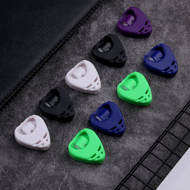 10PCS Guitar Picks Box Durable Plastic Plectrum Case Celluloid Mediator Holders Bass Acoustic Guitar Electric Guitar Accessories