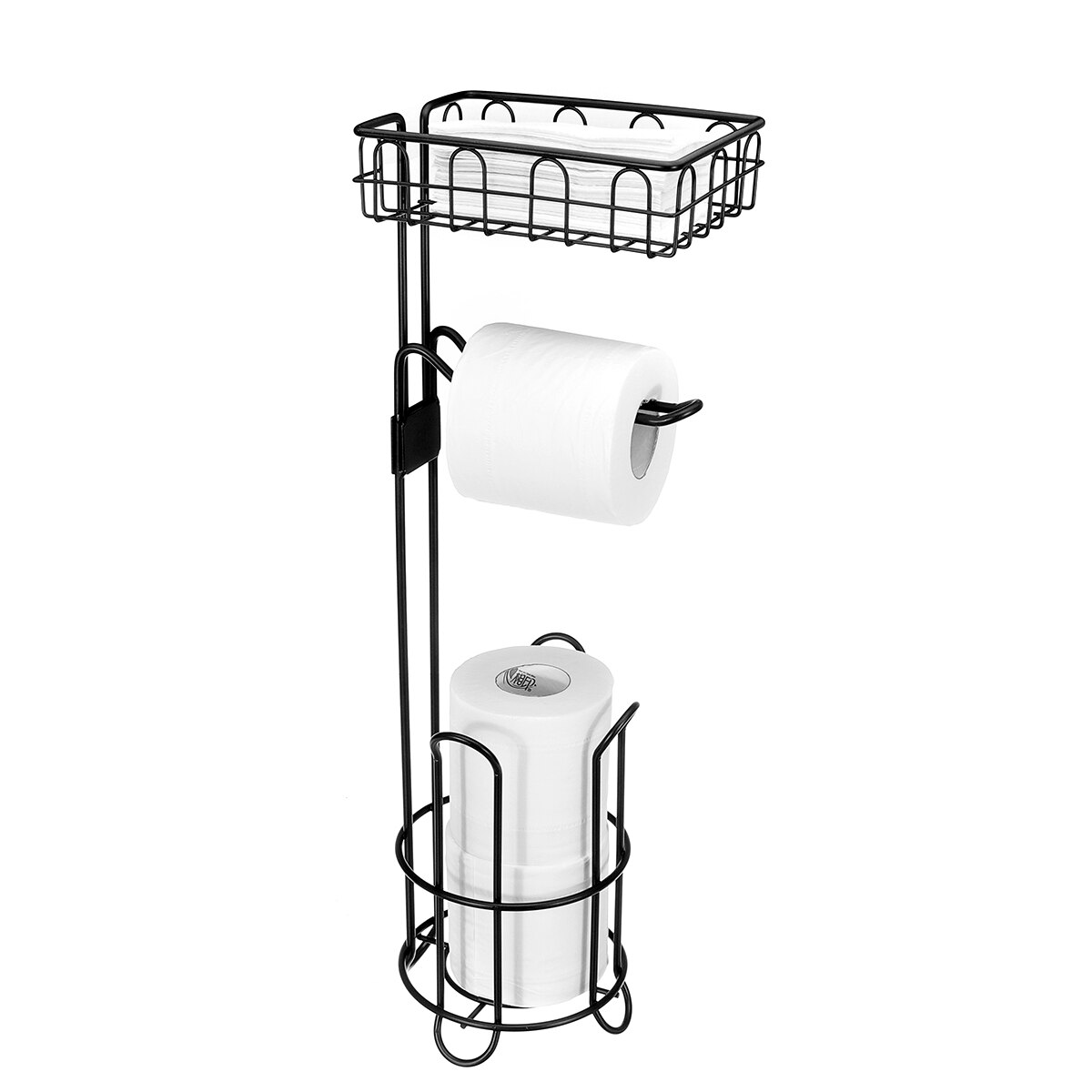 Vertical Toilet Roll Holder Stand Paper Towel Storage Rack 61cm Toilet Paper Towel Storage Stand Organizer Rack