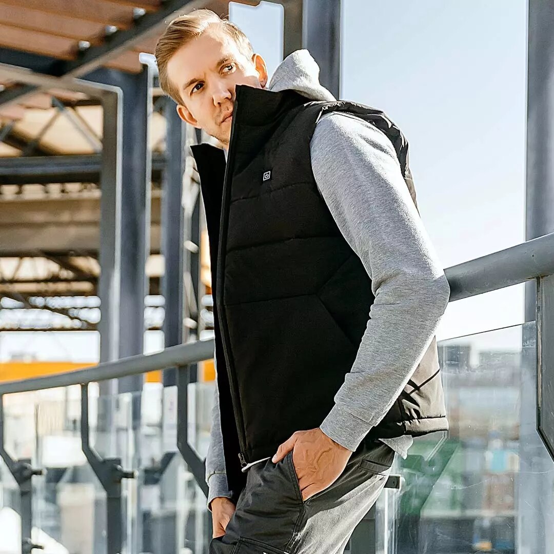 Xiaomi-Chaleco eléctrico de grafeno para hombre, chaqueta de calefacción termostática inteligente con USB, para exteriores e invierno, 4 áreas de calefacción, SKAH
