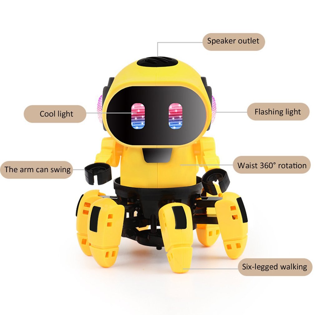 Electric Six-claw Robot Toy Arming Swing Dancing Fish Small Music Children Shaking Toys With Lights Toy