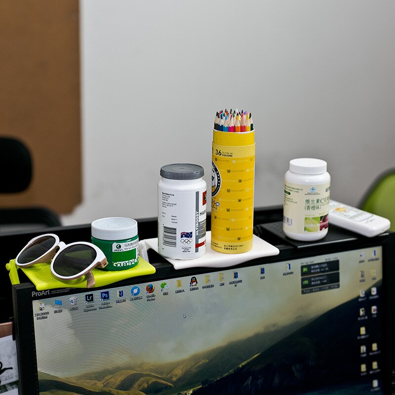 1pc Office Storage Rack Clip Computer Screen Table Desk Office Organizer Accessories Organizer for Cosmetics Shelf Home