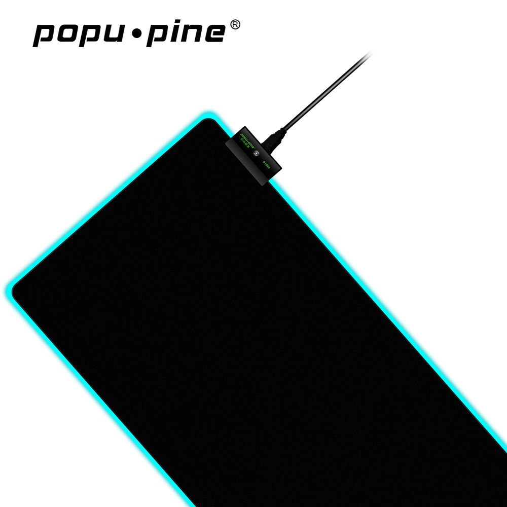 Popu Pine Gaming Mouse Pad Large RGB Mouse Pad 12 kinds of light display modes Computer Mousepad M-XL sizes Non-slip Mousepad