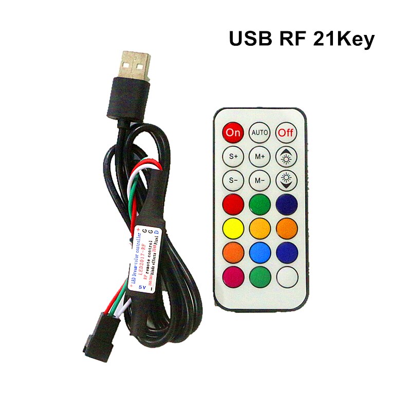 Usb Led Controller Mini 3key Rf 14key 17key 21key Led Pixel Lichten Rgb Controller Remote Dimmer Voor Dc 5V pixel Full Color Strip