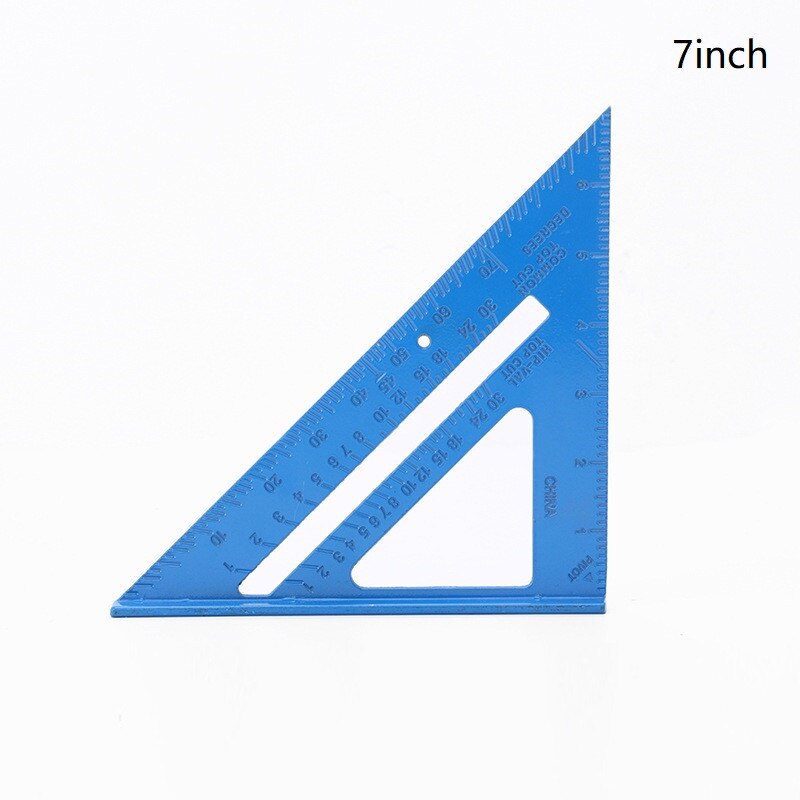 Silver Aluminum Alloy Speed Square Roofing Triangle Angle Protractor Try Square Carpenter's Measuring Layout Tool: Red