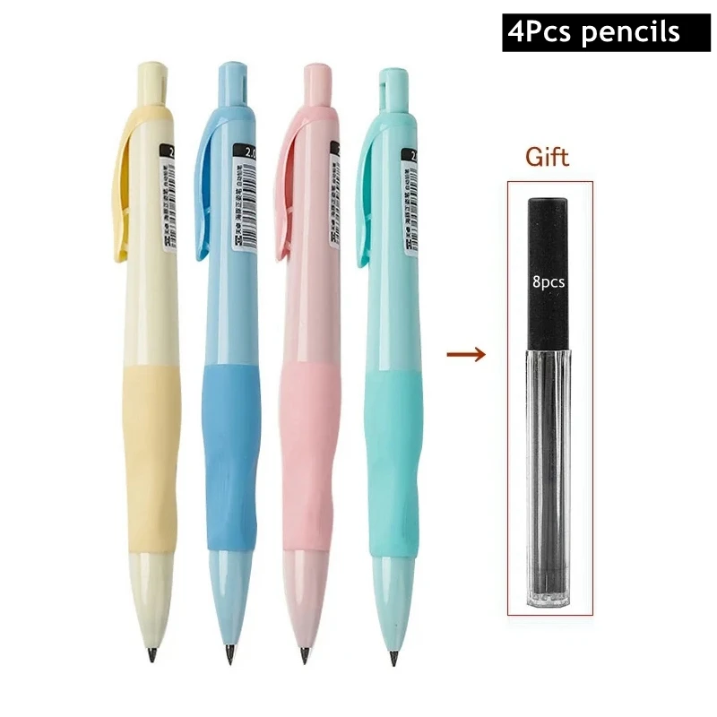 Ensemble de crayons mécaniques dauphin mignon de 2mm, crayon HB pour dessin de charpentier 2.0mm pour dessin, écriture, croquis, fournitures scolaires Kawaii: vert clair