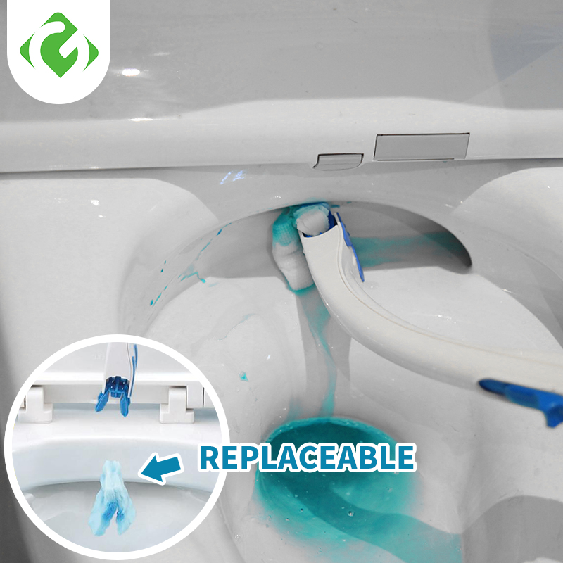 Med vaskemiddel engangs toalettbørste japansk stil ingen døde hjørner utskiftbart toalettbørstehode engangs med toalettbørste