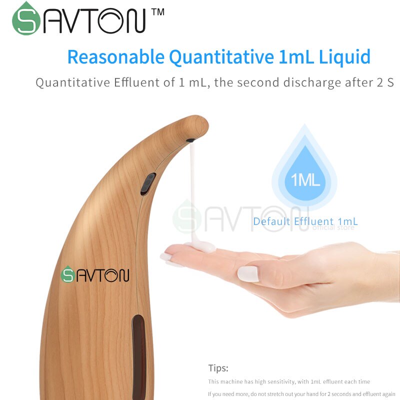 SAVTON 300ml Dispenser Automatic Soap Hand Sanatizer Dispenser Foam Soap Dispenser Non-contact Smart Bathroom Accessories