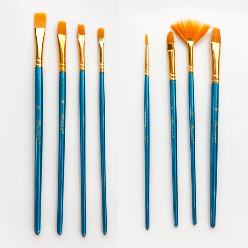 4 pçs desenho arte pincéis de pintura a óleo supplie punho de madeira portátil tubo de alumínio náilon cabelo artista pintura pincel desenho caneta
