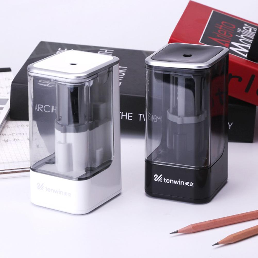 Sacapuntas eléctrico con función de parada automática para lápices de colores, afilador portátil para escuela, aula, oficina y hogar