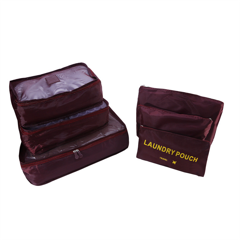 6-delige reisopbergtasset voor kleding, netjes organisator, kledingkast, kofferzakje, reisorganisator, tas, schoenen, verpakking, kubuszak: GRIJS