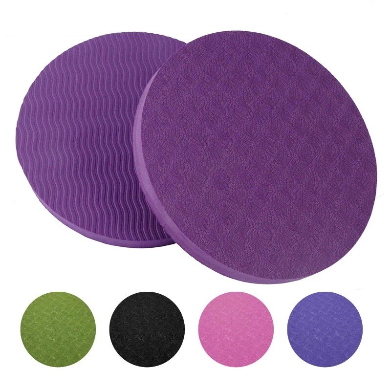 Runde yogamatte, praktisch zum mitnehmen, rundes yogapad für sport, balance und training, rutschfest, dickwandig
