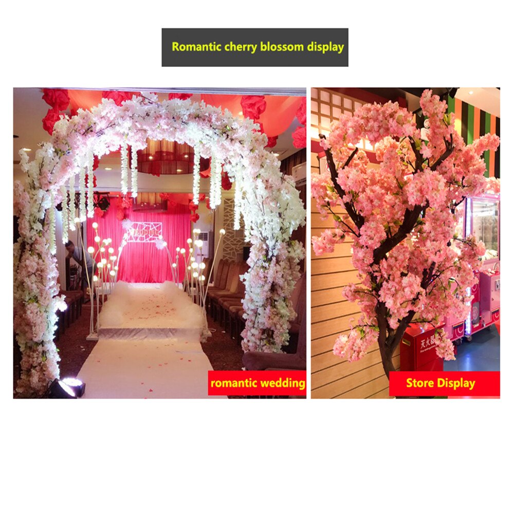 Vigne de cerisier artificiel, fausse fleur de cerisier, tige d'arbre Sakura pour événement, décoration d'arbre de mariage