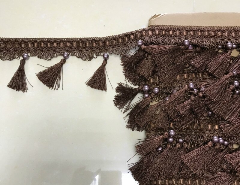 12 piha / tontti verho pitsi koriste tupsu hapsu diy helmet pallo sohva pöytäliina pitsitarvikkeet roikkuu side ompelu: 9 syvää kahvia