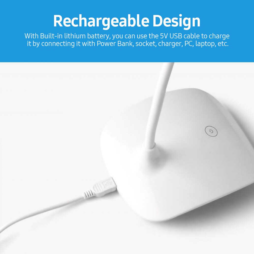 USB Charging Port LED Desk Lamp Eye-caring Lamp /TouchControl/3 Brightness Levels/No Flicker/360° Adjustable LED Desk Lamp