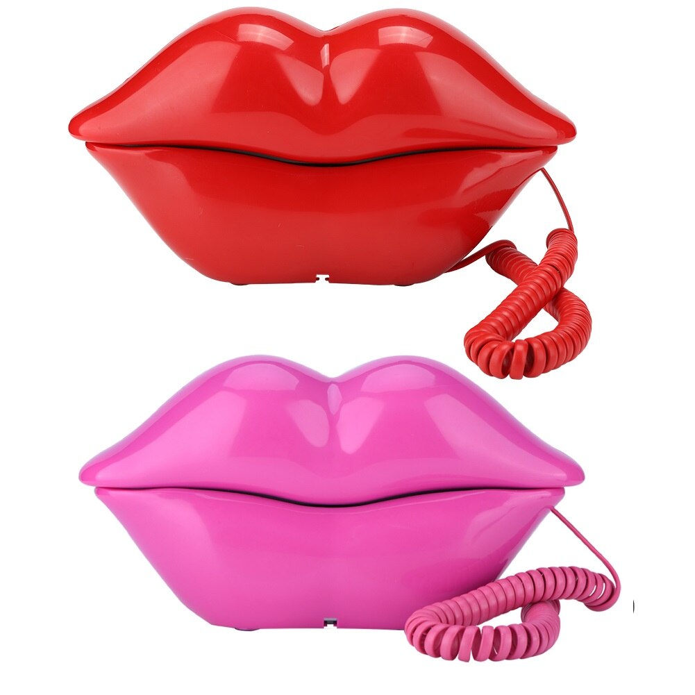 Multi-Functionele Leuke Lippen Vorm Telefoon Roze Telefoon Bureau Draadgebonden Vaste Telefoon Bedrade Telefoons Voor Home Hotel Office Decoratie