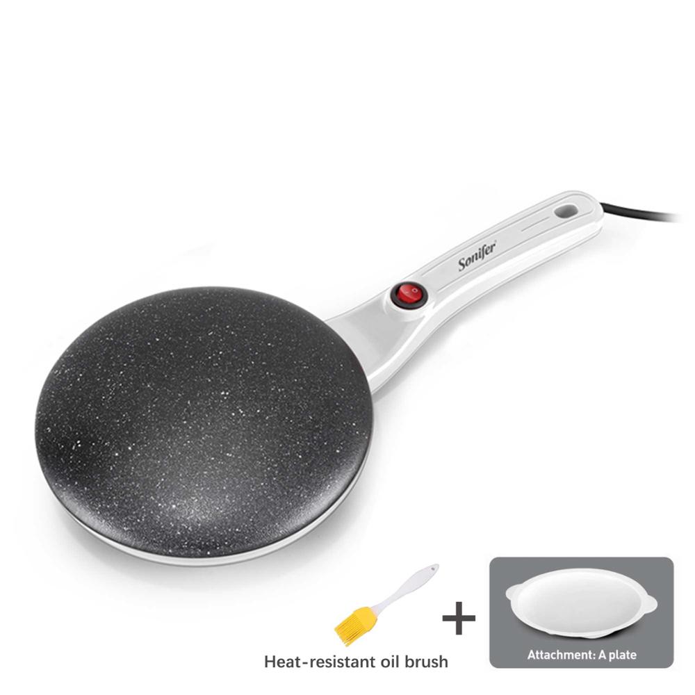Electric Crepe Maker Pizza Machine Pancake Pan Non-Stick Griddle Baking Pan Cake Machine Easy To Use Kitchen Cooking Sonifer: SF3038-White / EU