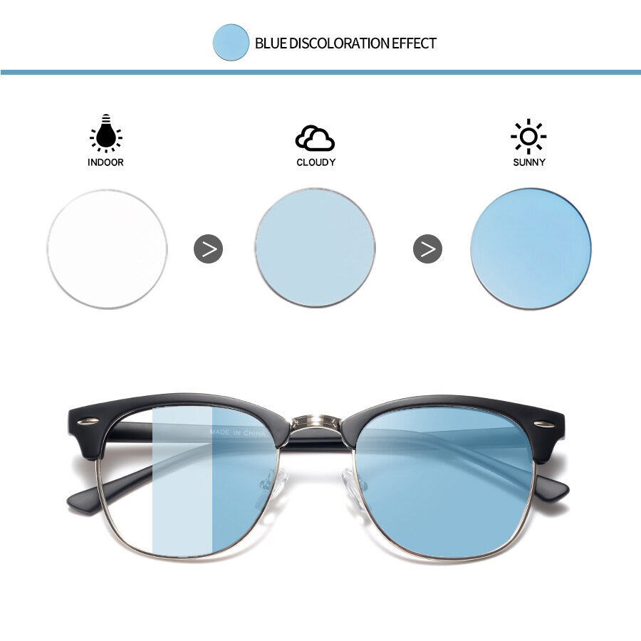Kisunrise Pink Blue photochromic lens no power anti blue light lens color change KS065