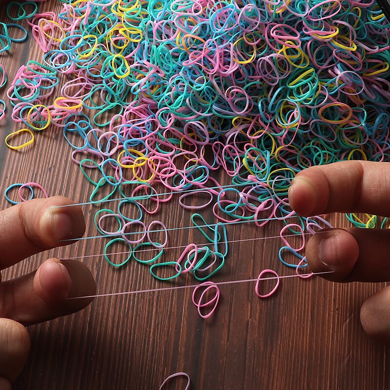 Gomas de pelo elásticas para niña, gomitas de nailon para coletas, diademas para el cabello, accesorios infantiles, 2000 unidades