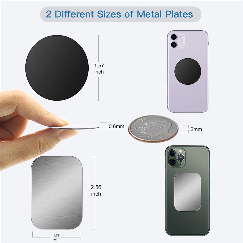 Dunne Metalen Plaat Schijf Voor Magnetische Auto Telefoon Houder Ijzeren Plaat Sticker Schijf Voor Magneet Tablet Bureau Telefoon Auto Mount Rond