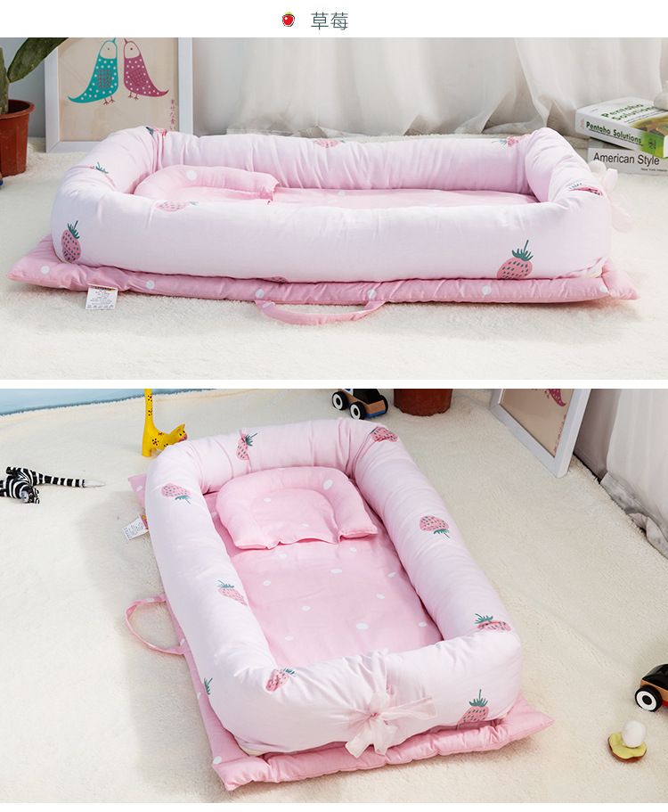 90x50cm Baby Nest Bett Neugeborenen Tragbare Krippe Stoßfänger Protector Reise Bett Infant Cradle Minderer Nest Faltbare Schlaf stubenwagen