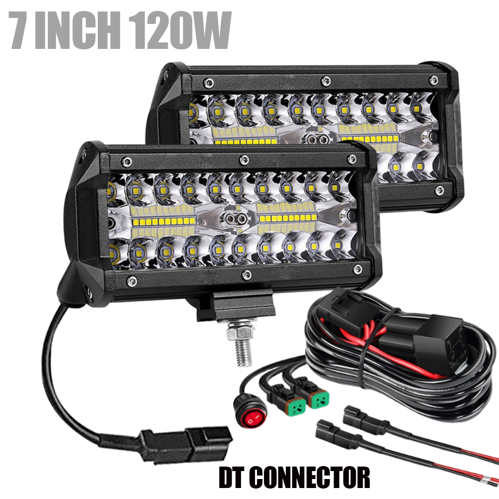 LED Werklamp Bar met DT Connect Kabelboom Offroad 4X4 Auto Led Spots Auto Ledbar Pods Tractor ATV accessoires: Donkergrijs