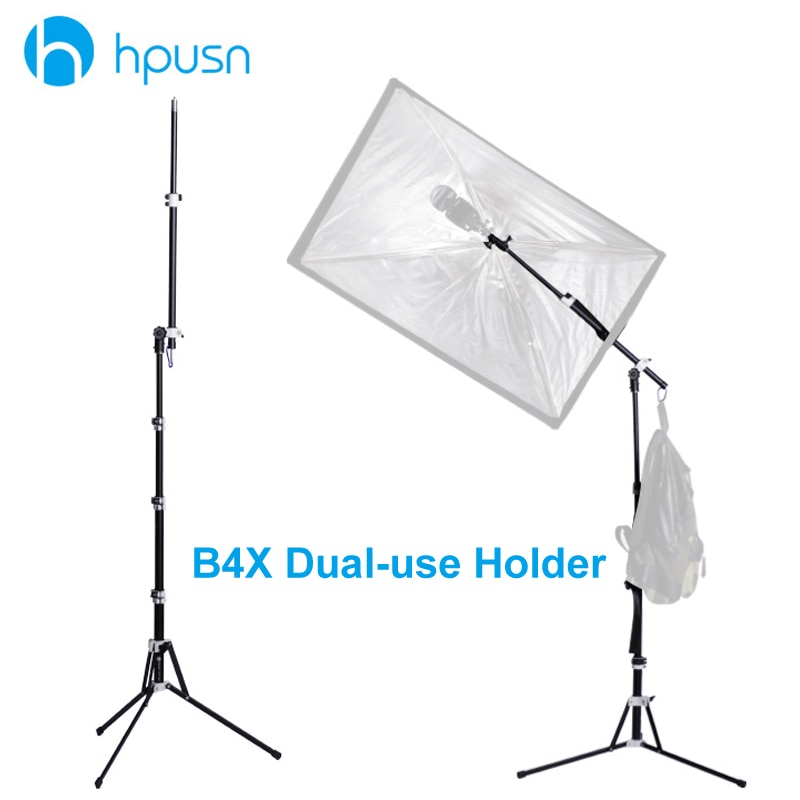 Hpusn B4X Fotografie Light Stand Dual-Gebruik Flash Speedlite Umberlla Softbox Statief Aluminium Houder Voor Foto Led Verlichting