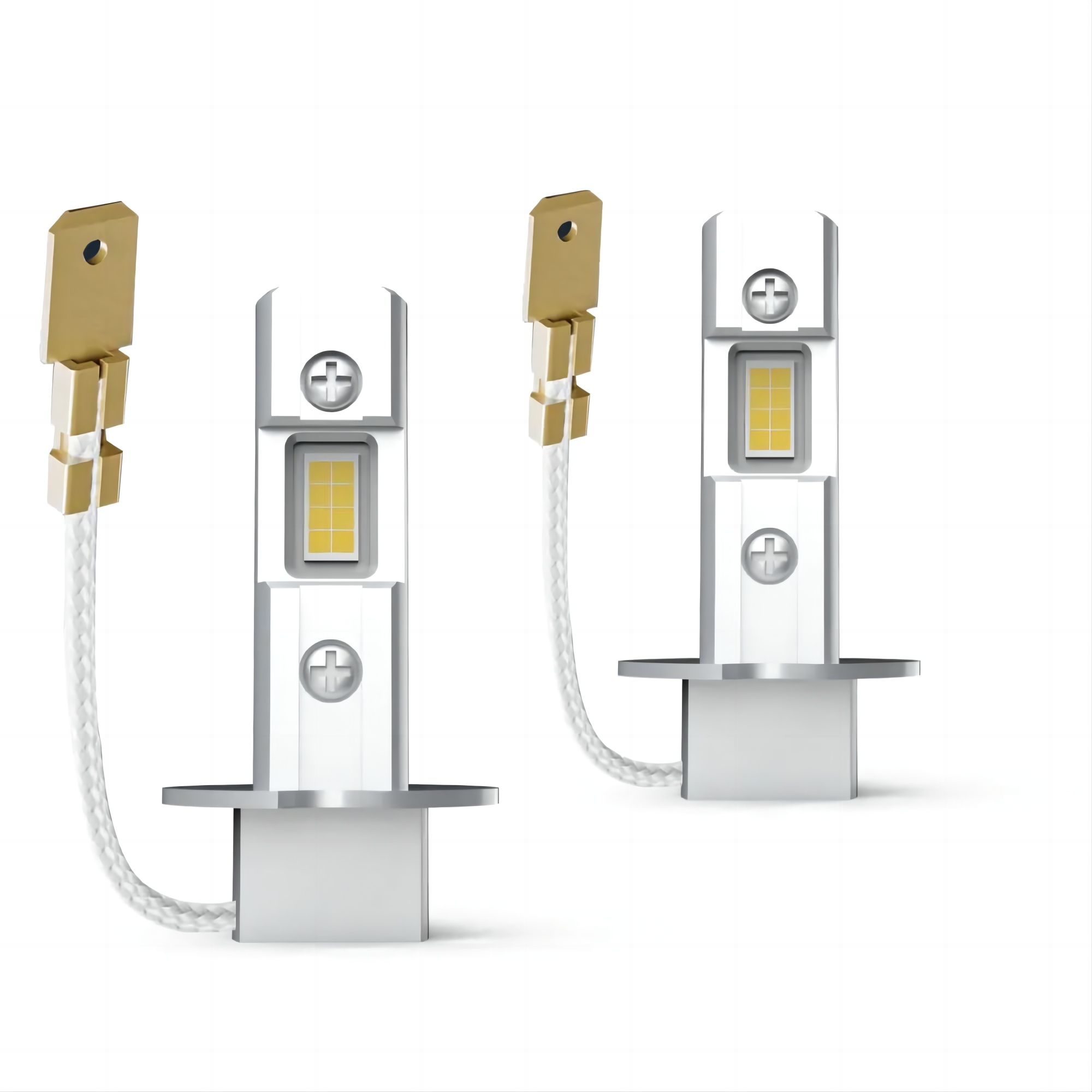 2 Stuks H3 Led Koplamp Lamp Canbus Geen Ventilator Grootlicht 6000K Wit 3000K Gele Auto Led Mistlamp Drl 12V Mini