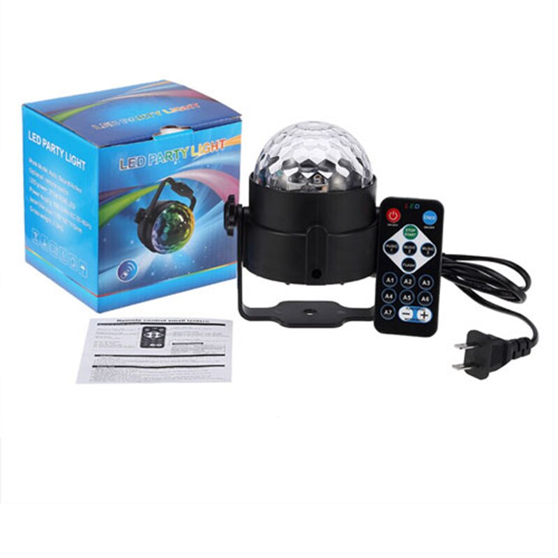 Sound Activated Roterende Disco Ball Party Verlichting Strobe Light 3W Rgb Led Podium Verlichting Voor Kerst Thuis Ktv Xmas bruiloft Tonen: US plug