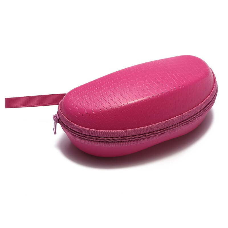 Sunglasses Glasses Case Zipper Leather Glasses Case Strong Compression Oval Glasses Case Multi-purpose Storage Box