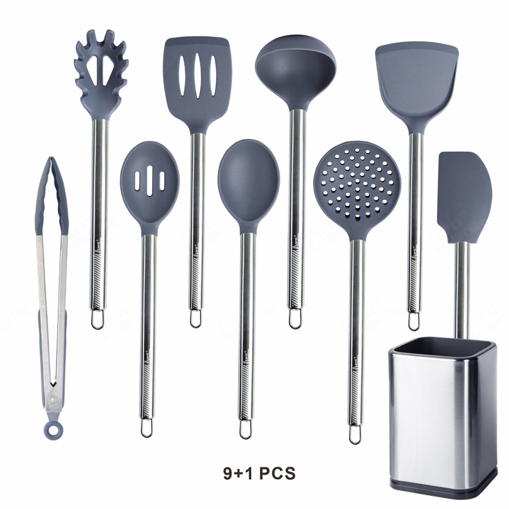 Silikon Küche Utensil einstellen nicht Stock geschirr Spatel Schaufel Löffel Dreher Kochen Werkzeug Wärme Beständig Cookwear Zubehör: transparent