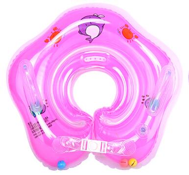 Anillo inflable Flotador para cuello de baño natación de bebés, ayuda de seguridad ajustable, 1-18 meses, ,: Rosa