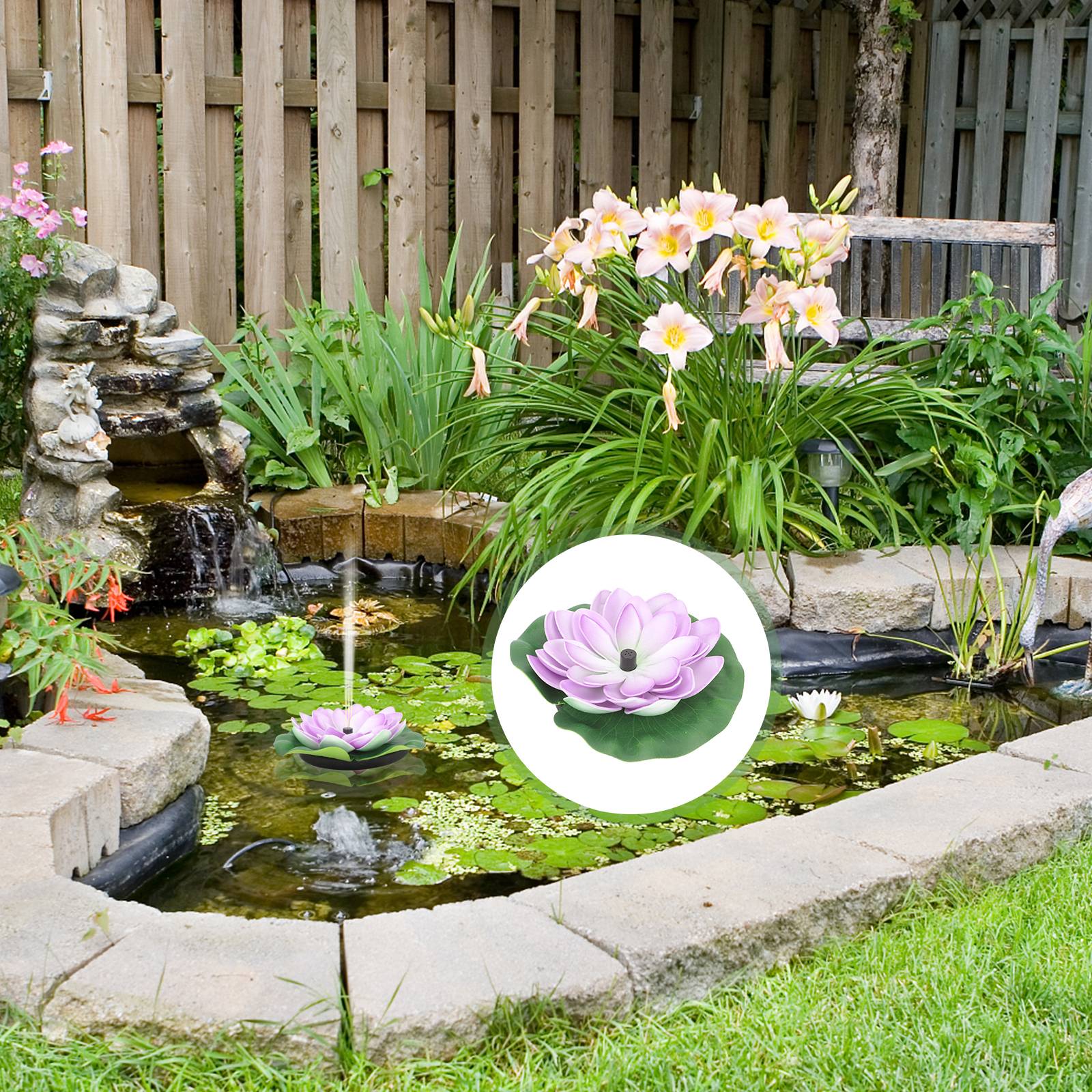 Solar Fontein Vijver Waterlelie Drijvende Tuin Landschap Ornament Zonne-energie Pomp Outdoor Decor Accessoires Premium