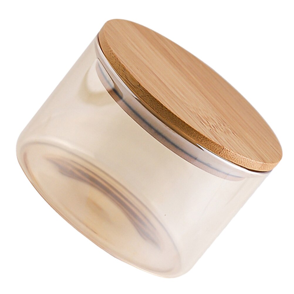 Bocal de stockage de fruits secs en verre, récipient de cuisine scellé avec couvercle en bois # h5 1 pièce