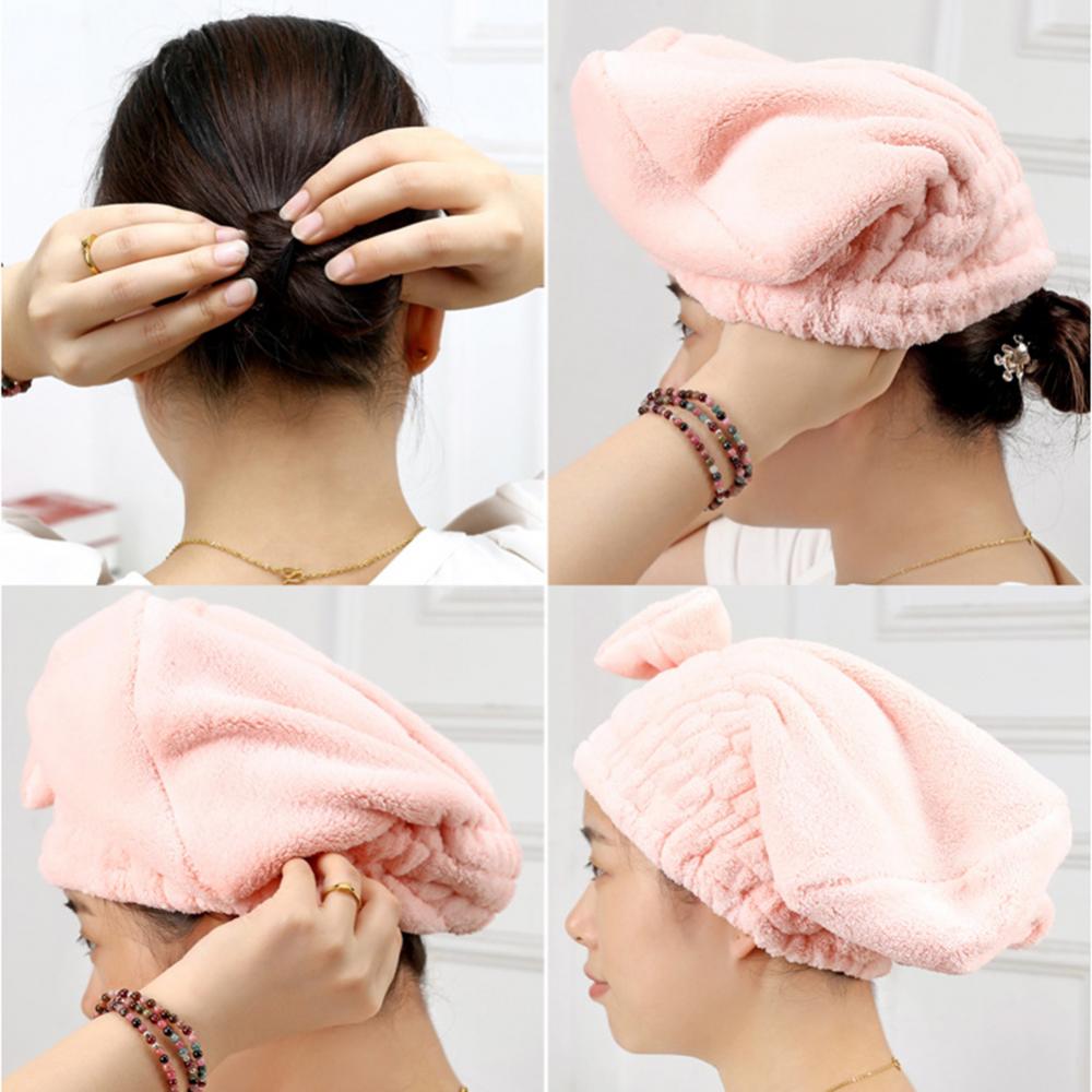 Coral Velvet Quick Dry Hair Hat Hair Drying Towel Super Absorbent Shower Head Wrap Towel Bath Cap Shower Hat