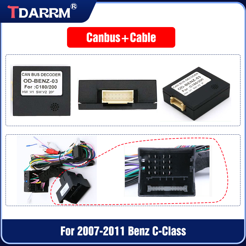 Android Wiring Harness CANBUS Box For BENZ SPRINTER/VITO/GLK-CLASS/ML320/W164/W211 Cable Adapter Android Car: Red