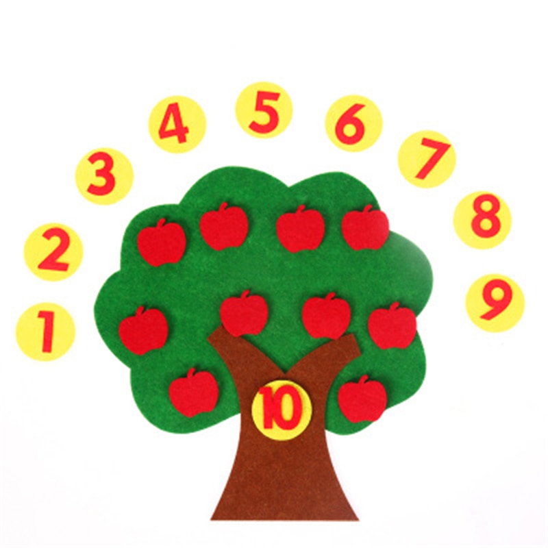 Baby Onderwijs Speelgoed Apple Bomen Intelligentie Kleuterschool Diy Weave Doek Vroeg Leren Onderwijs Speelgoed