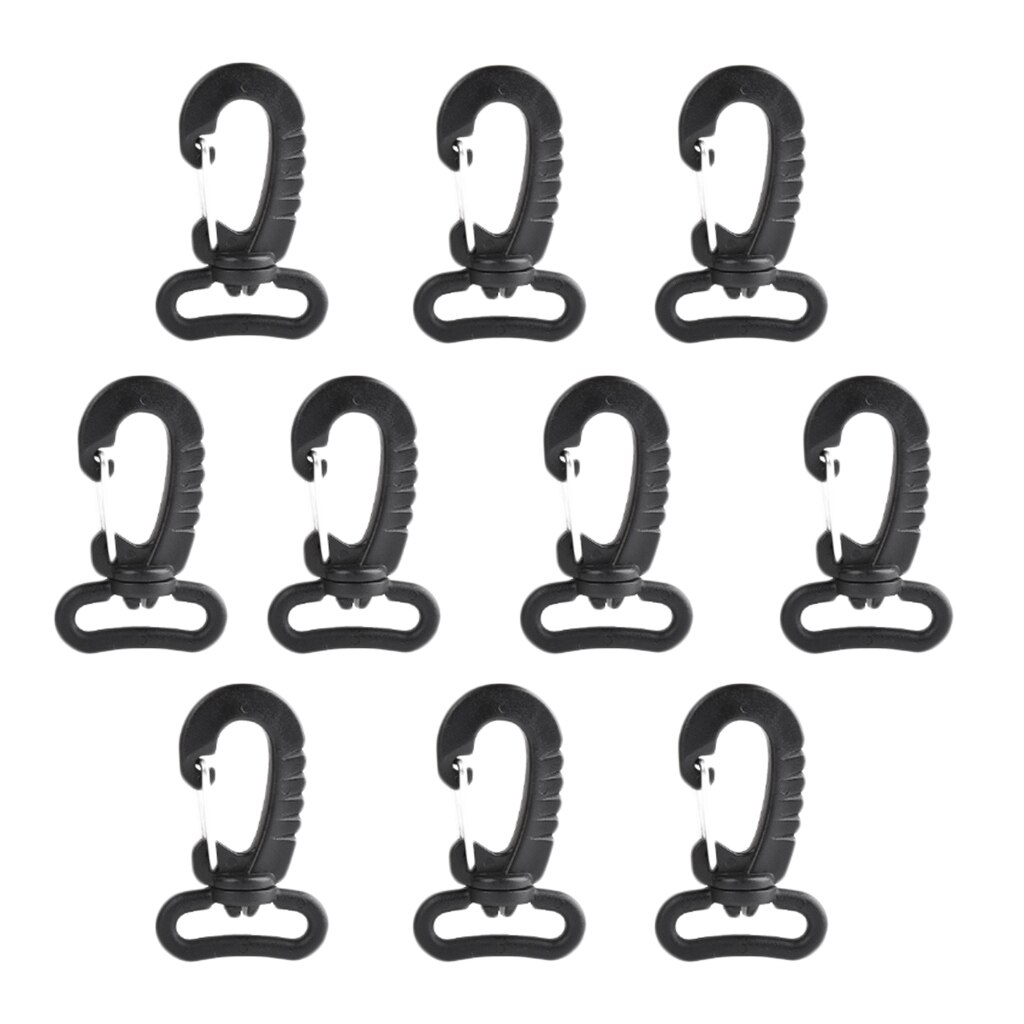 10Pcs Plastic Lobster Clasp Strap Swivel Rotary Buckle Hook For Backpack Bag Outdoor Camping Hiking Tools