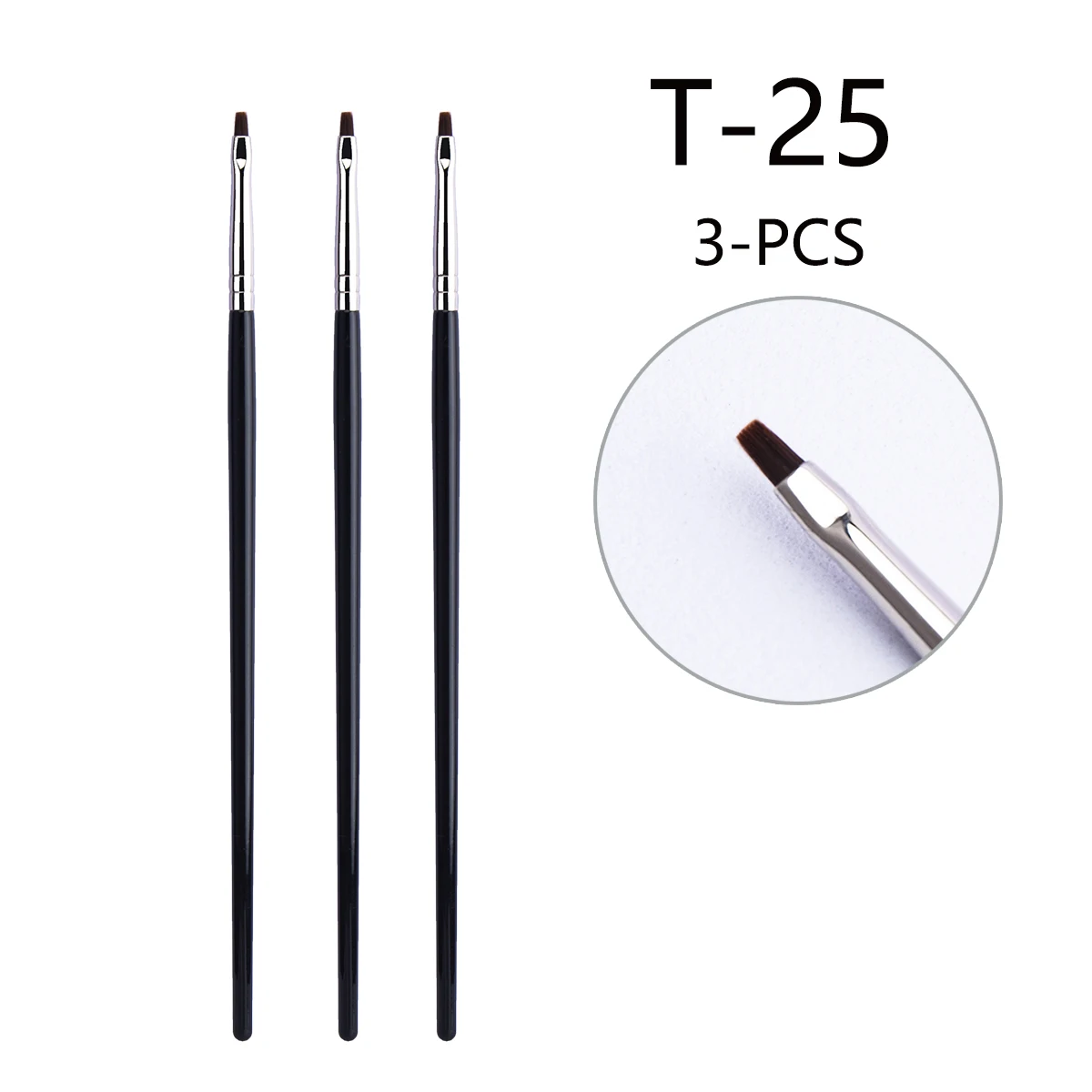 T22 Feiner Eyeliner-machen-hoch-Pinsel, flüssiger Gel-Eyeliner-Pinsel, präziser dünner langer Eyeliner-Pinsel, professionelles Eyeliner-machen-hoch-Werkzeug: Weiß
