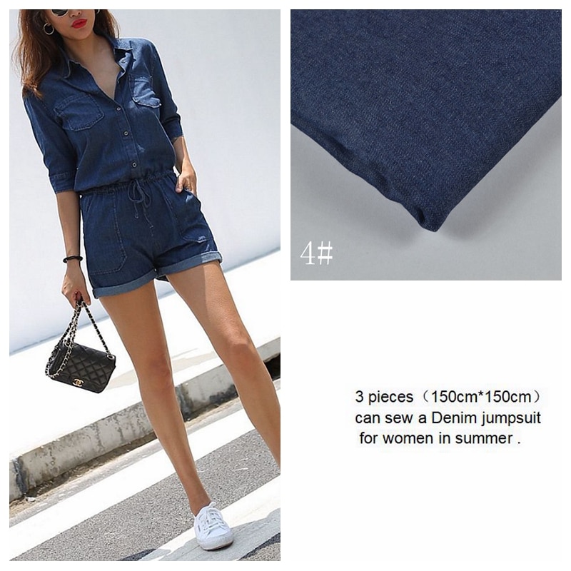Xintianji pure skjorte denimstof på en halv meter tyndt blødt bomuldsdenimstof til jeans kjole og kasket 45*145cm/ stk  tj4512