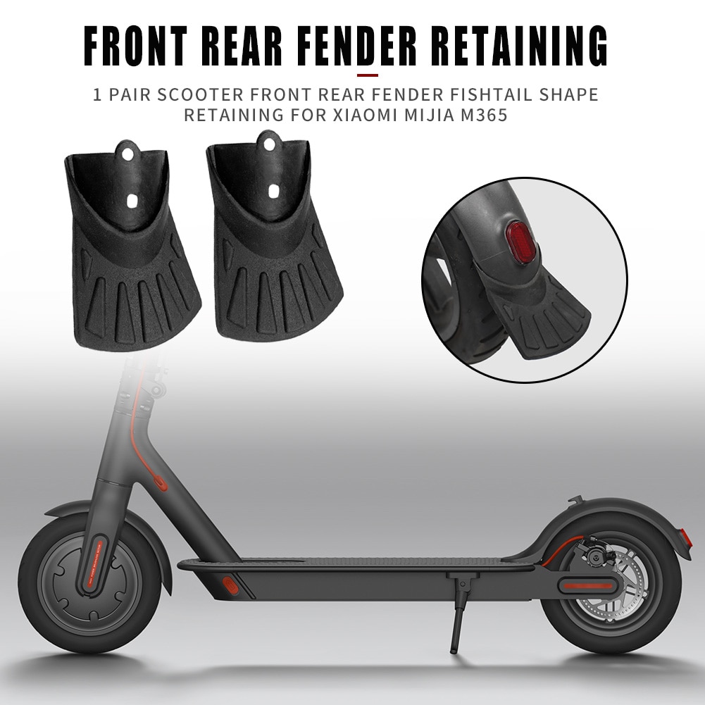 2 pçs scooter elétrico dianteiro traseiro fender lama guarda retenção fishtail forma leve para xiaomi mijia m365 scooter acessórios