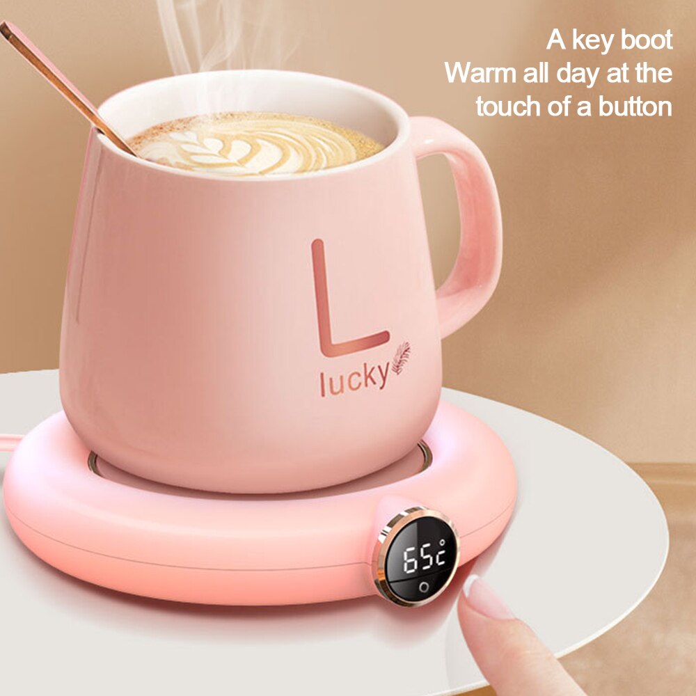 Coffee Tea Mug USB Warmer Pad Electric Heating Cup Pad Home Office 3 Temperatures Adjustable LCD Display Idea